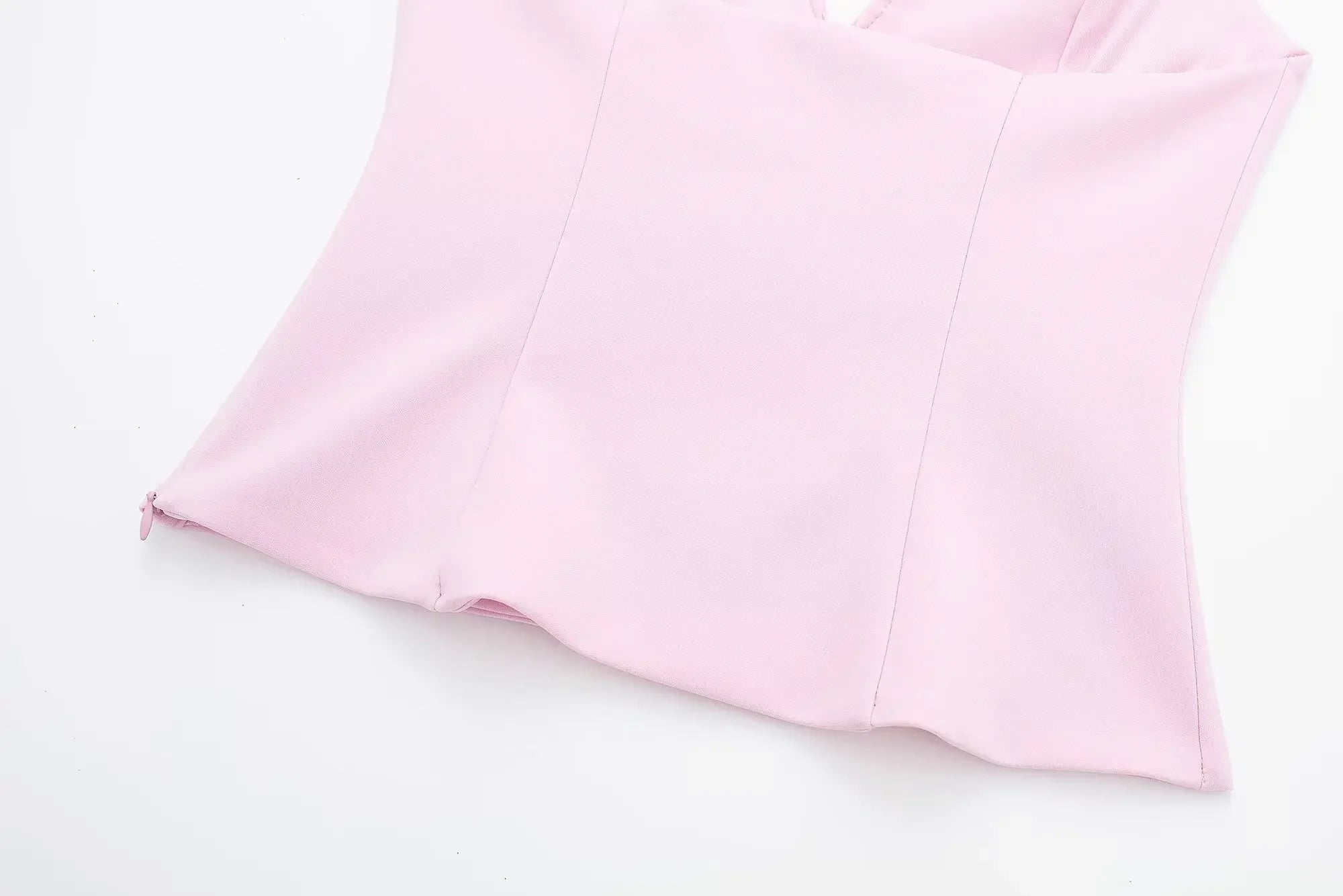 V-Neck Sleeveless Zipper Top