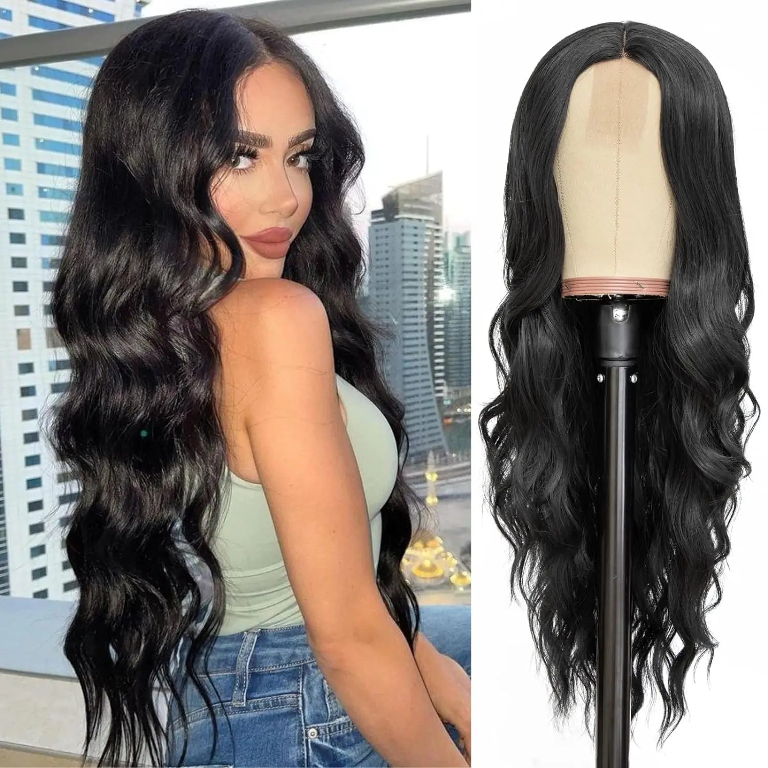 Long Lace Ombre Blonde Wavy Wig