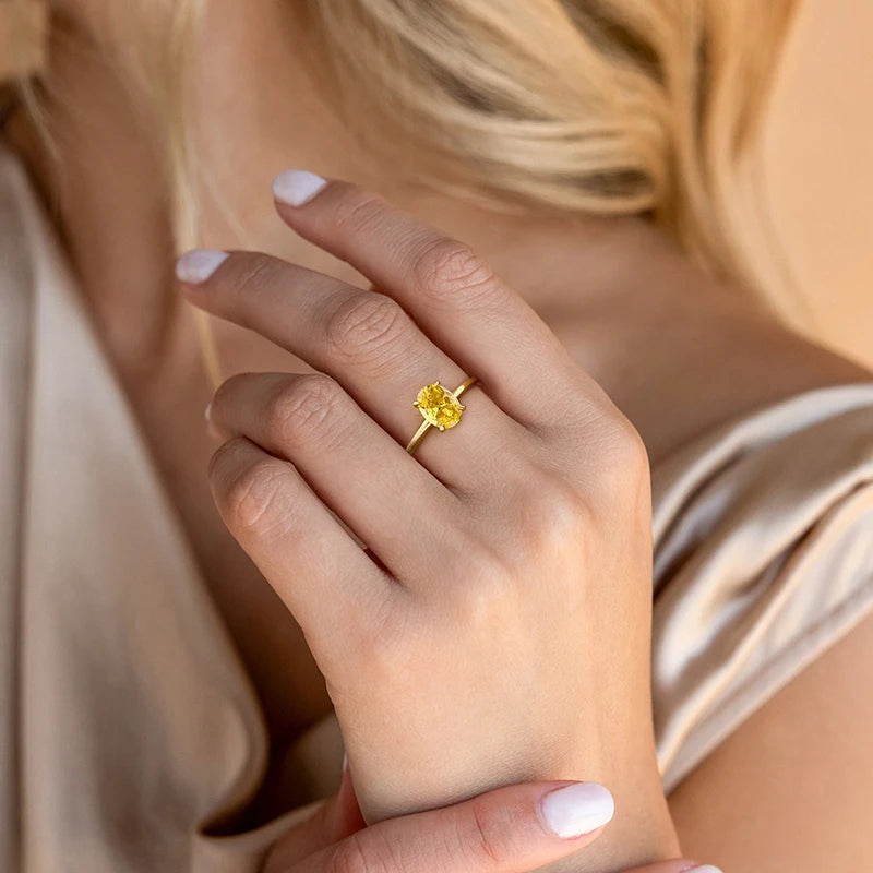 Oval Spark Ring 925 Silver