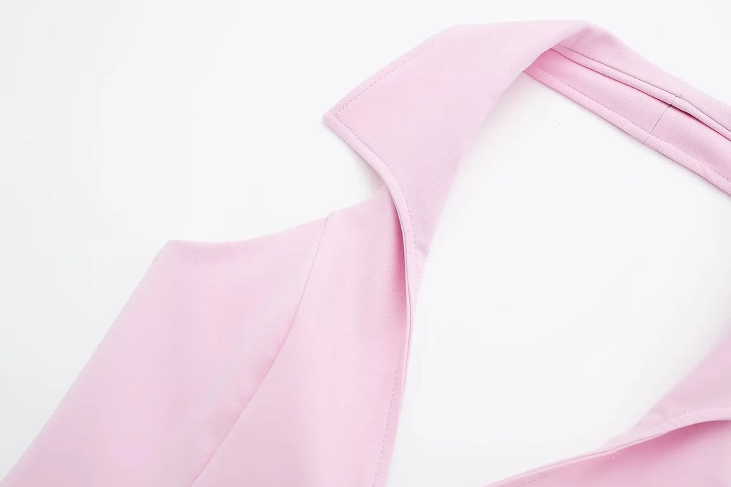 V-Neck Sleeveless Zipper Top