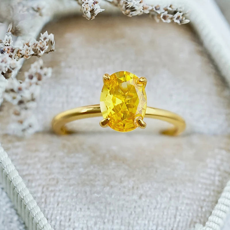 Oval Spark Ring 925 Silver