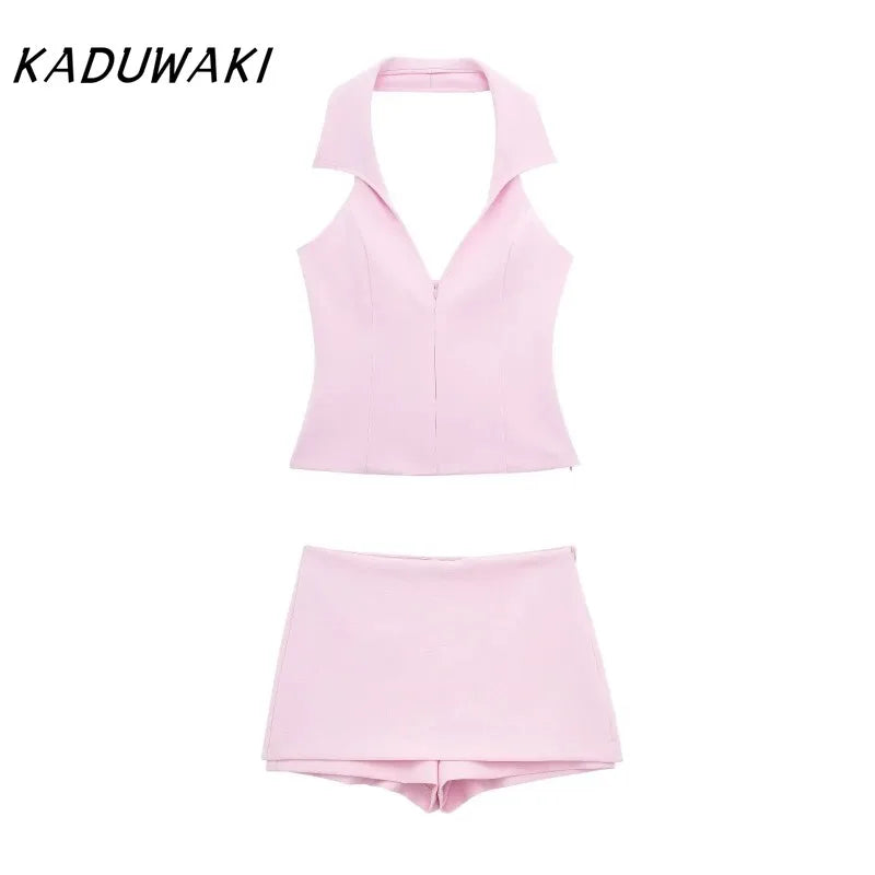 V-Neck Sleeveless Zipper Top