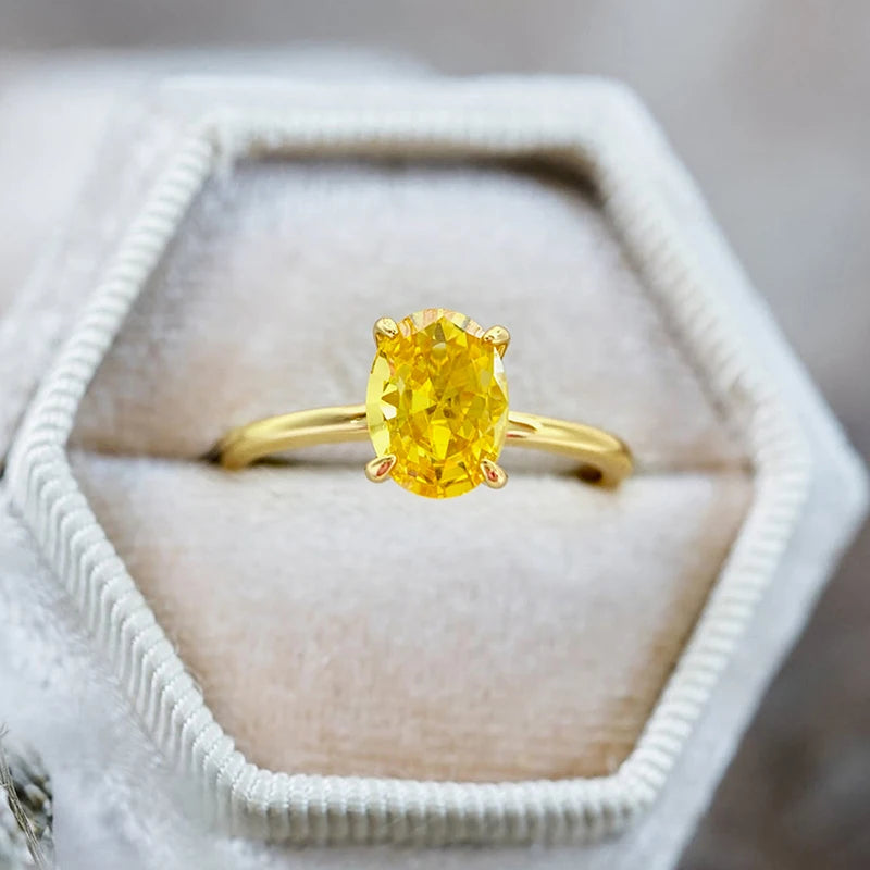 Oval Spark Ring 925 Silver