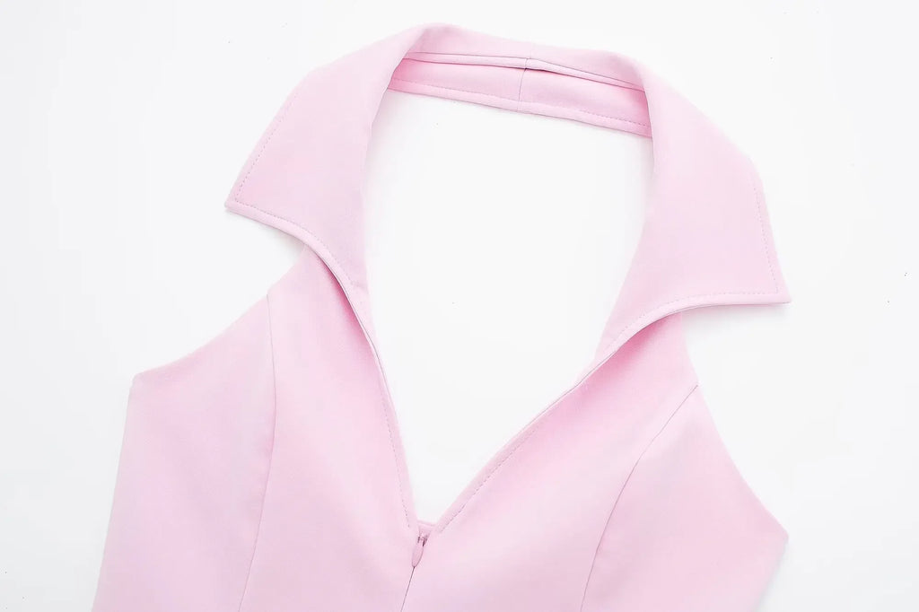 V-Neck Sleeveless Zipper Top