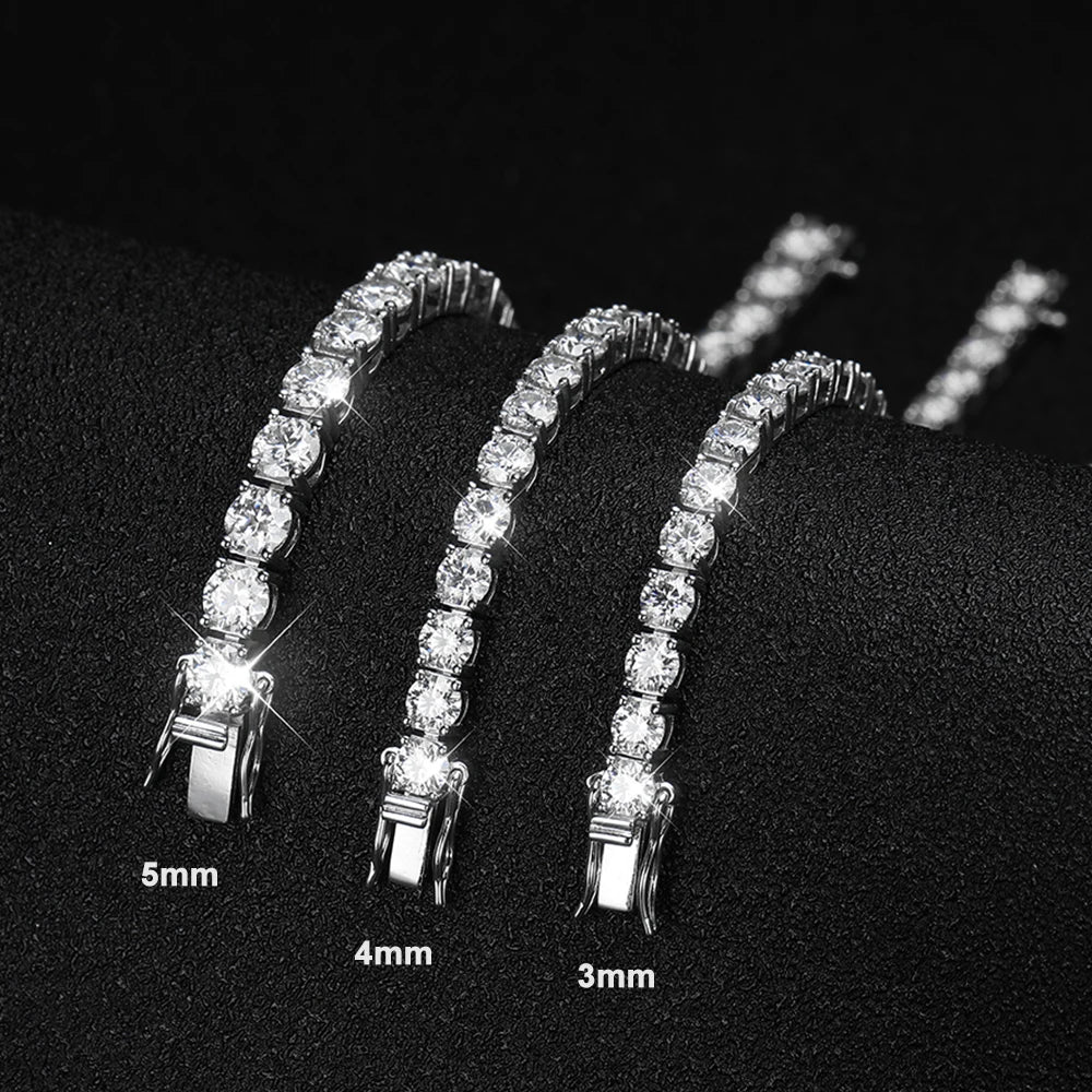 Luxury Moissanite Tennis Bracelet – 18K White Gold
