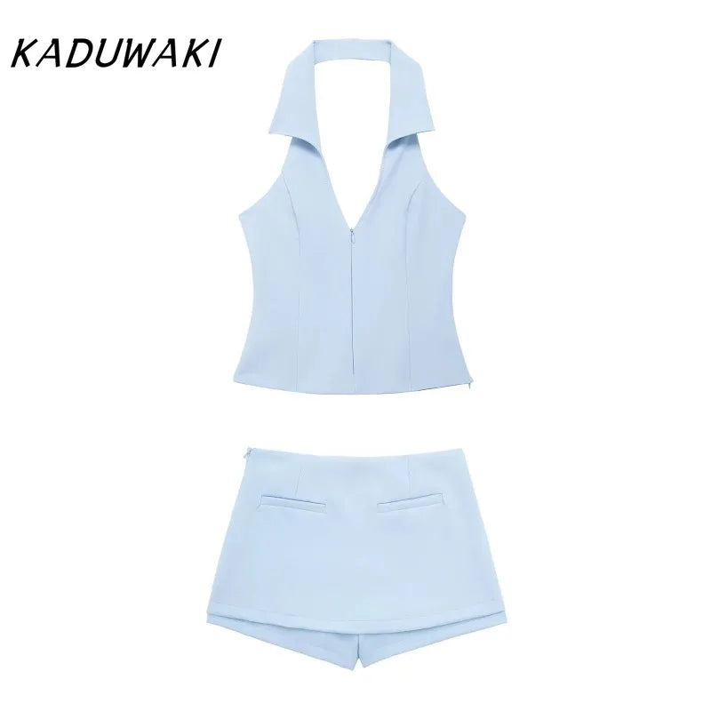 V-Neck Sleeveless Zipper Top