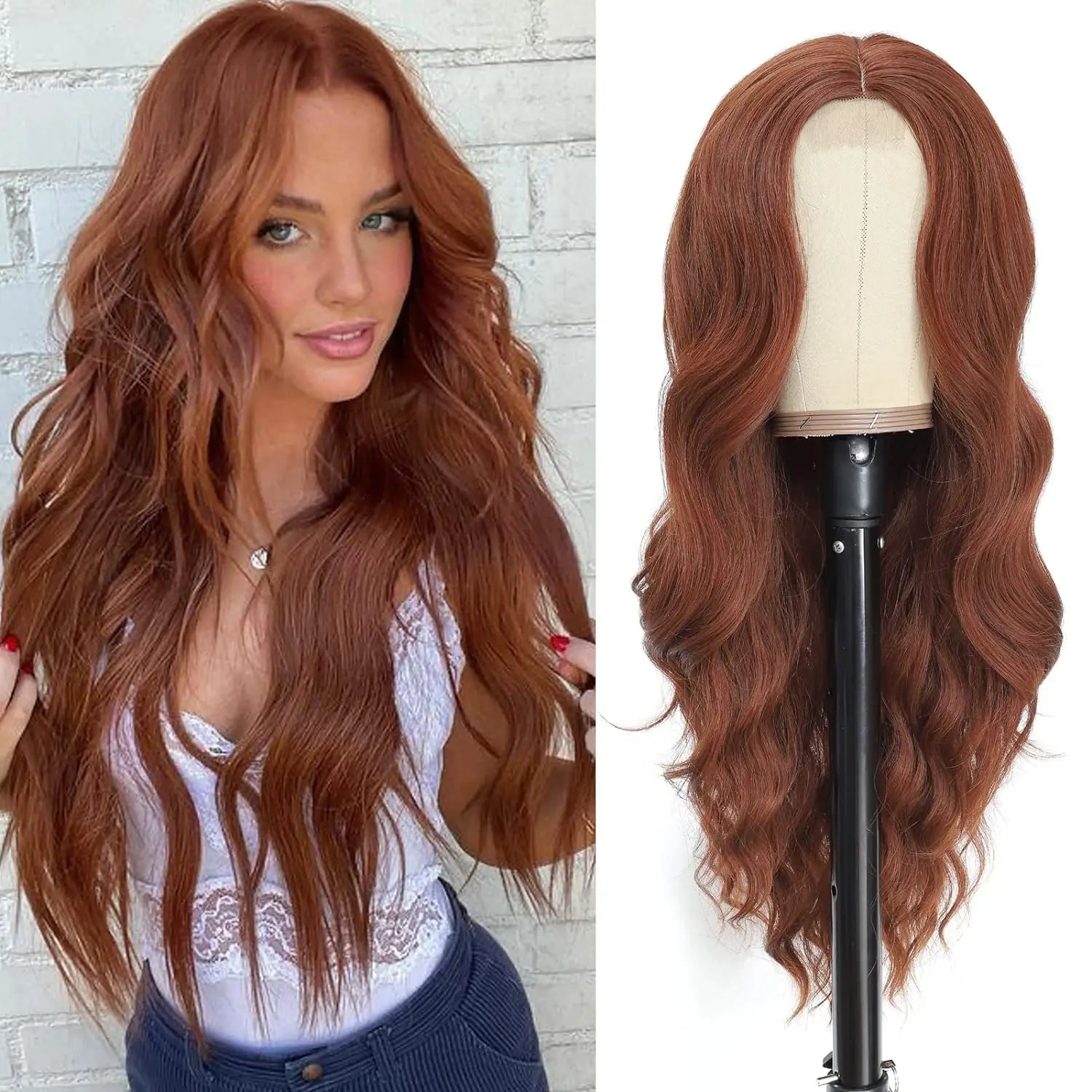 Long Lace Ombre Blonde Wavy Wig