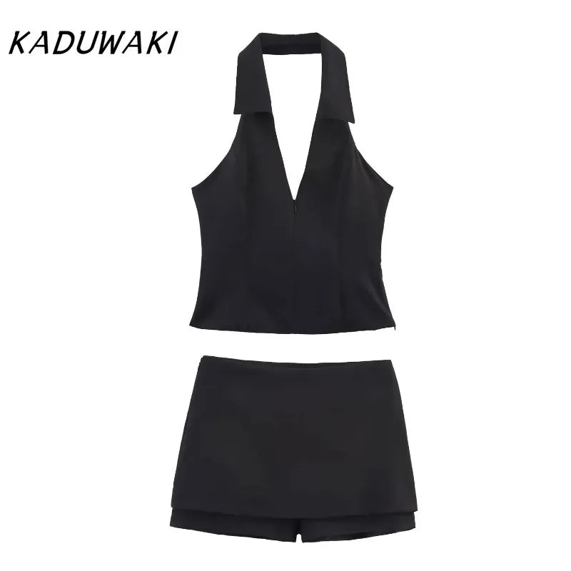 V-Neck Sleeveless Zipper Top