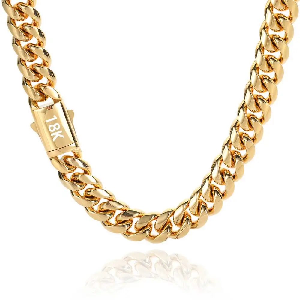 Stainless Steel Gold Color Cuban Chain