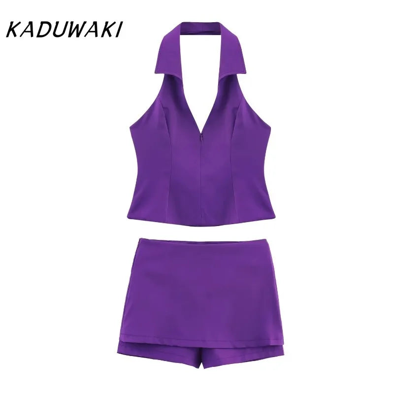 V-Neck Sleeveless Zipper Top