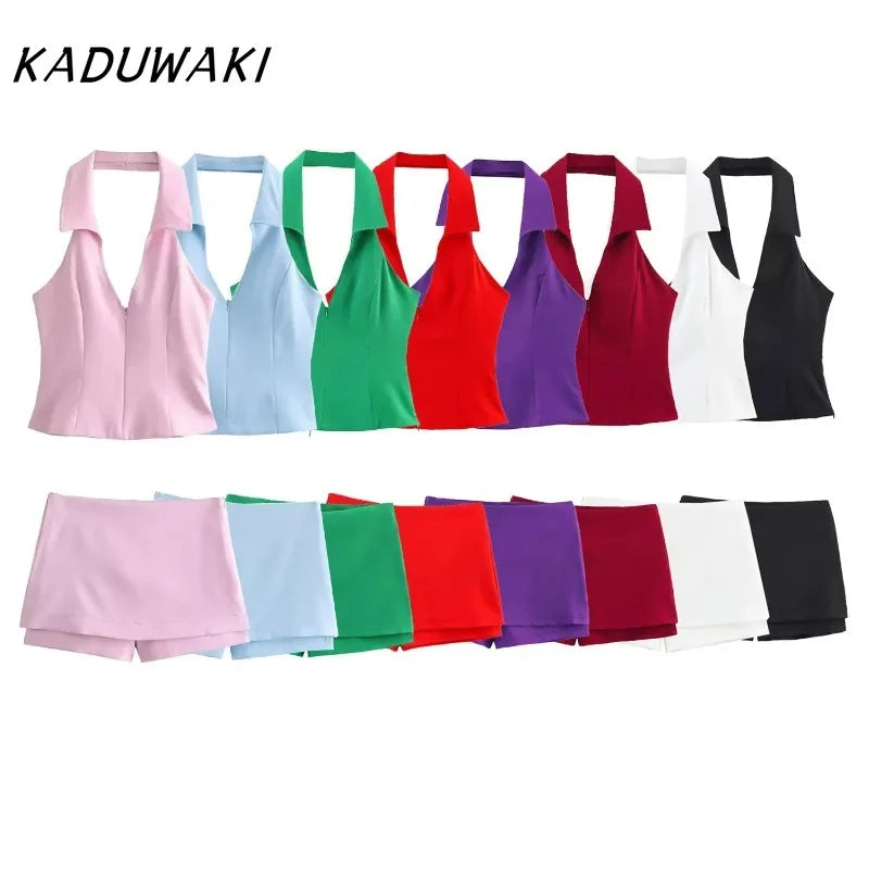 V-Neck Sleeveless Zipper Top