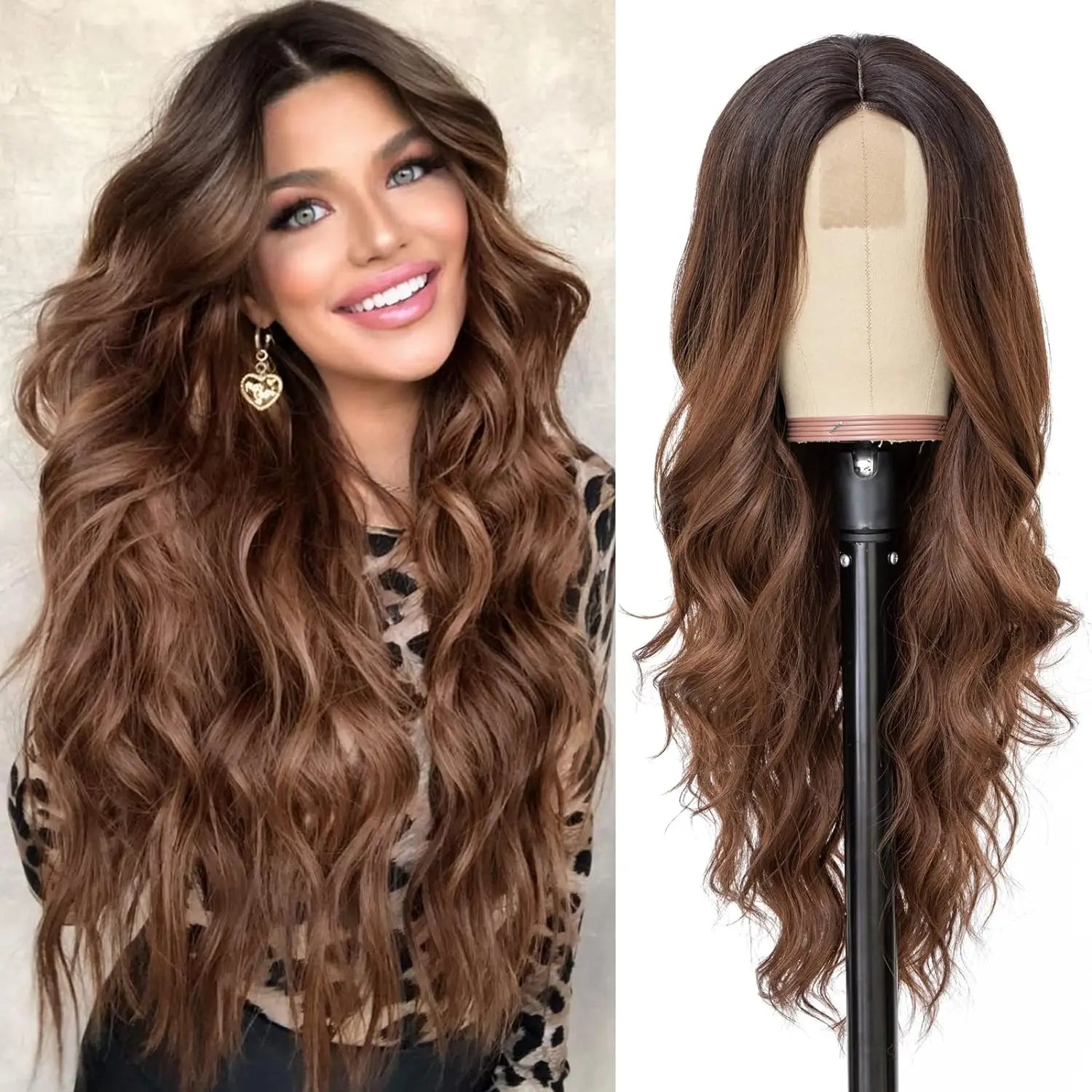 Long Lace Ombre Blonde Wavy Wig