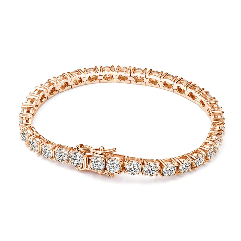 Luxury Moissanite Tennis Bracelet – 18K White Gold
