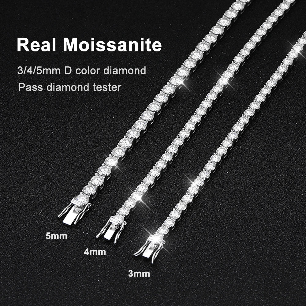 Luxury Moissanite Tennis Bracelet – 18K White Gold
