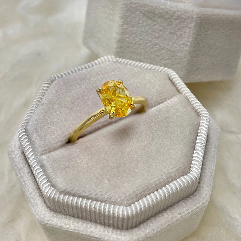 Oval Spark Ring 925 Silver