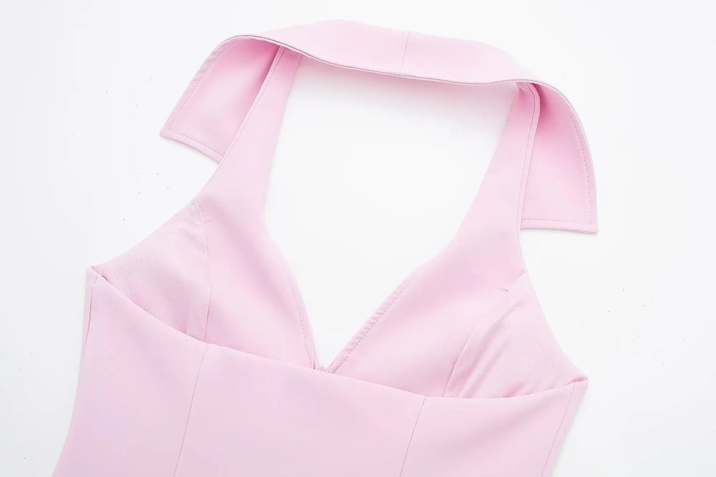 V-Neck Sleeveless Zipper Top