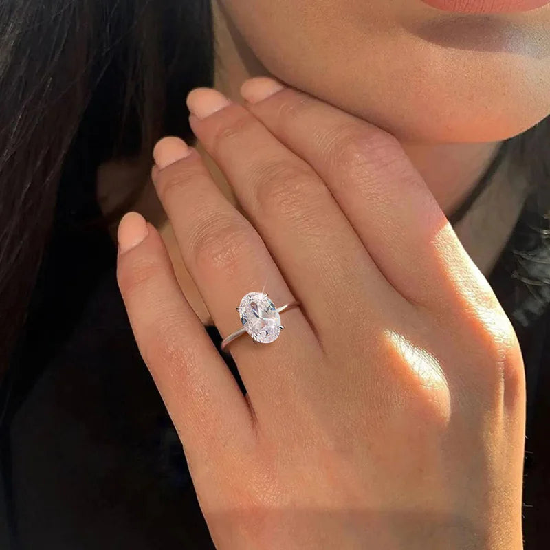 Oval Spark Ring 925 Silver